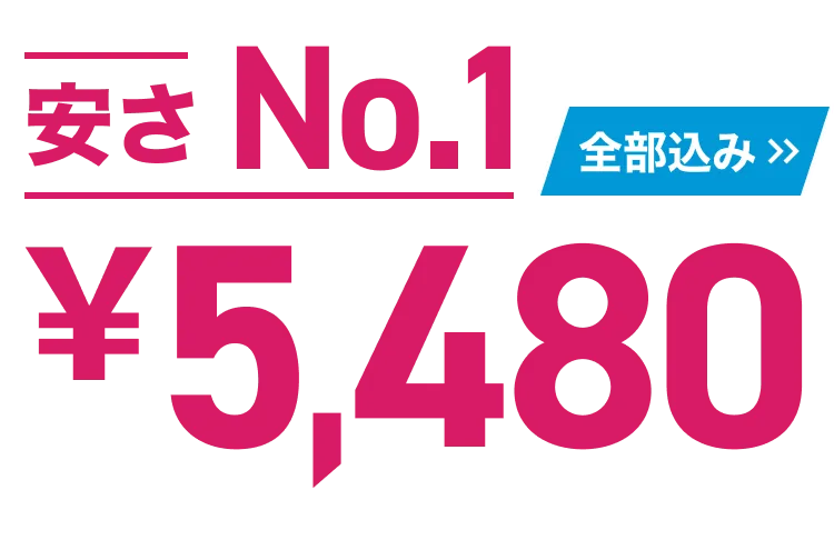 安さNo.1 全部込み &yen;5,480